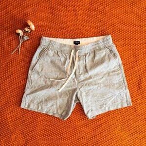 J. Crew Linen- Blend Dock Shorts - Pale Spinach White - Size Medium